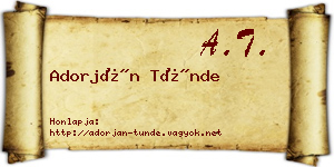 Adorján Tünde névjegykártya