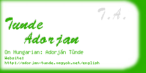 tunde adorjan business card